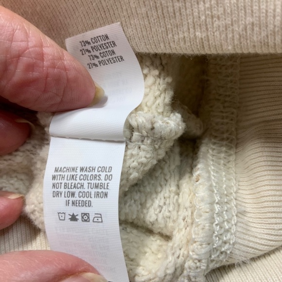 Aerie Cotton Blend Cheetah Print Cropped Sweatshirt Boat Neck Oversize US S - Picture 9 of 10